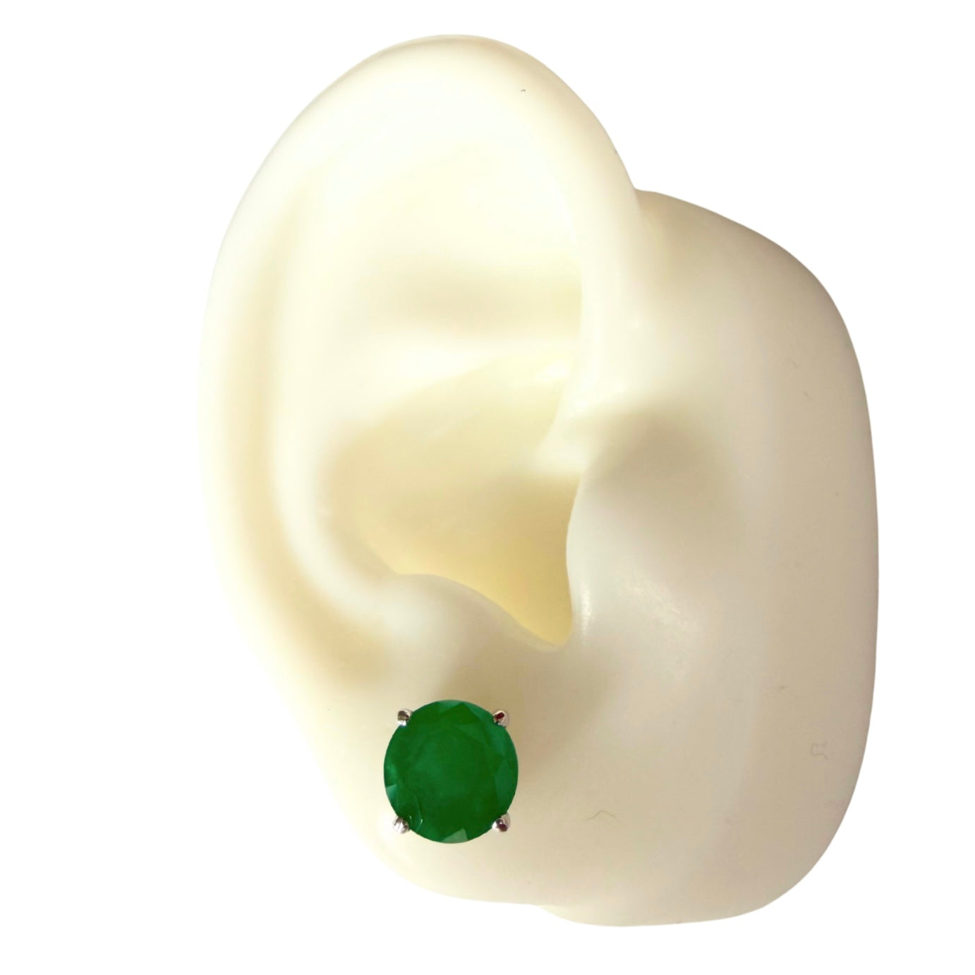 Lab-grown emerald earrings Sterling 925 silver