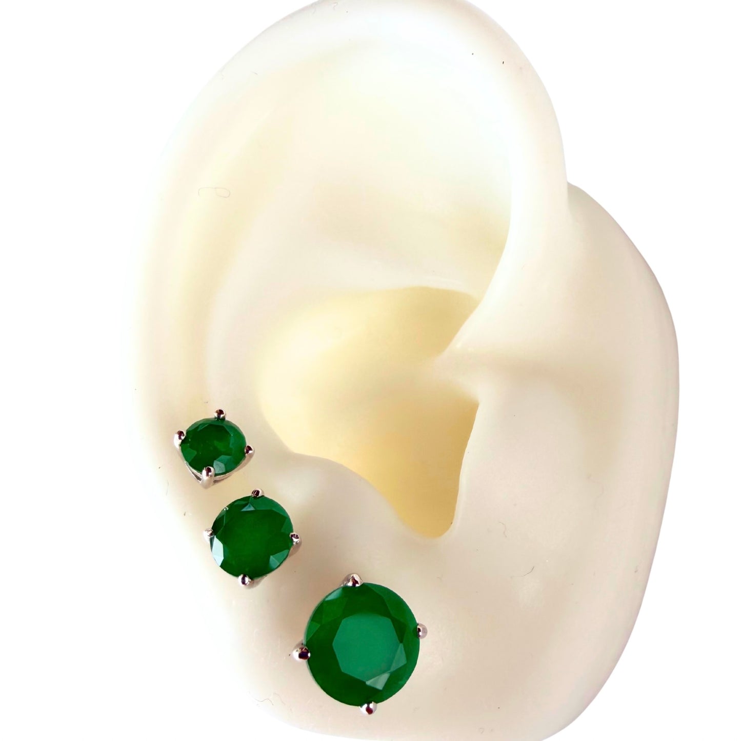 Aretes esmeralda laboratorio Plata 925