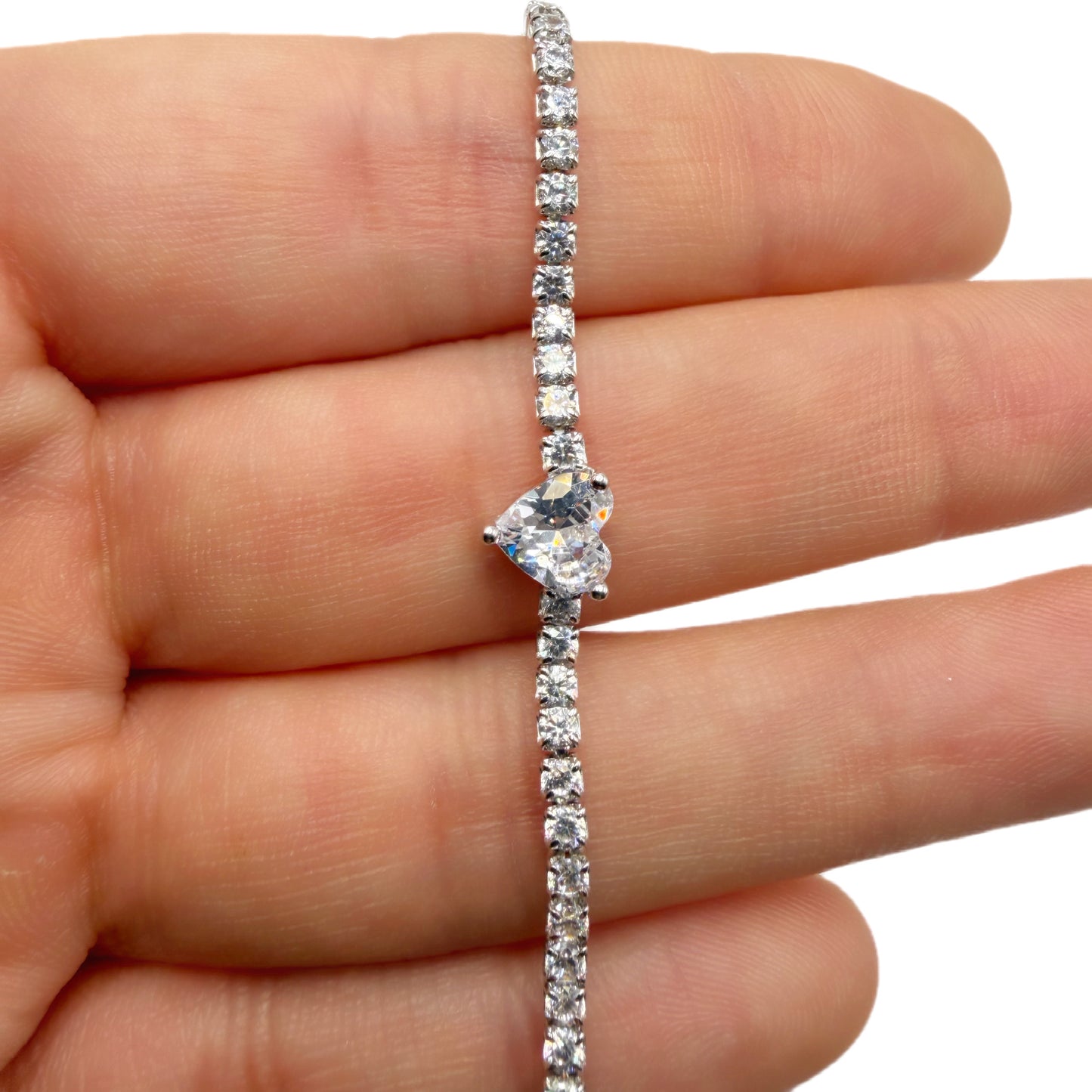 Pulsera tipo Tennis en plata esterlina 925 rodinada