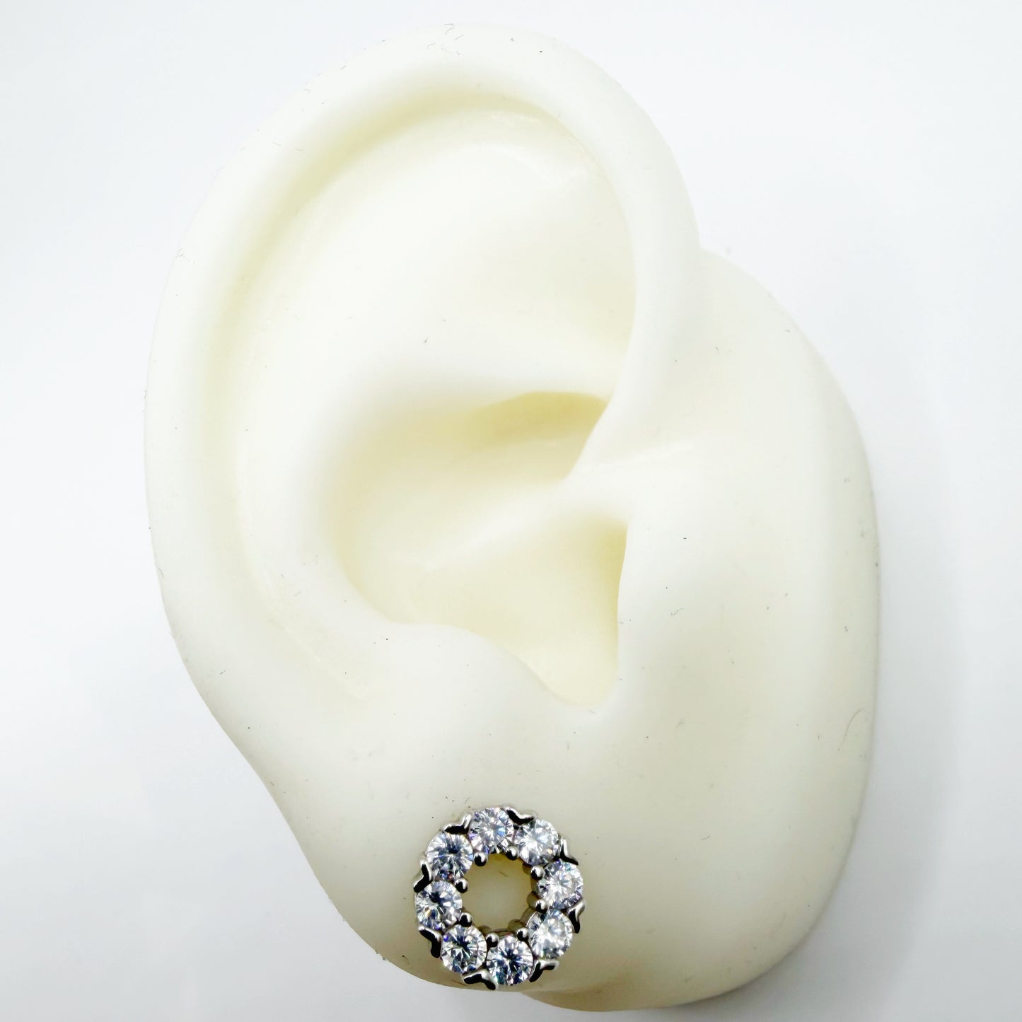 Aretes Redondos Plata Esterlina 925 Rodinada con Circones
