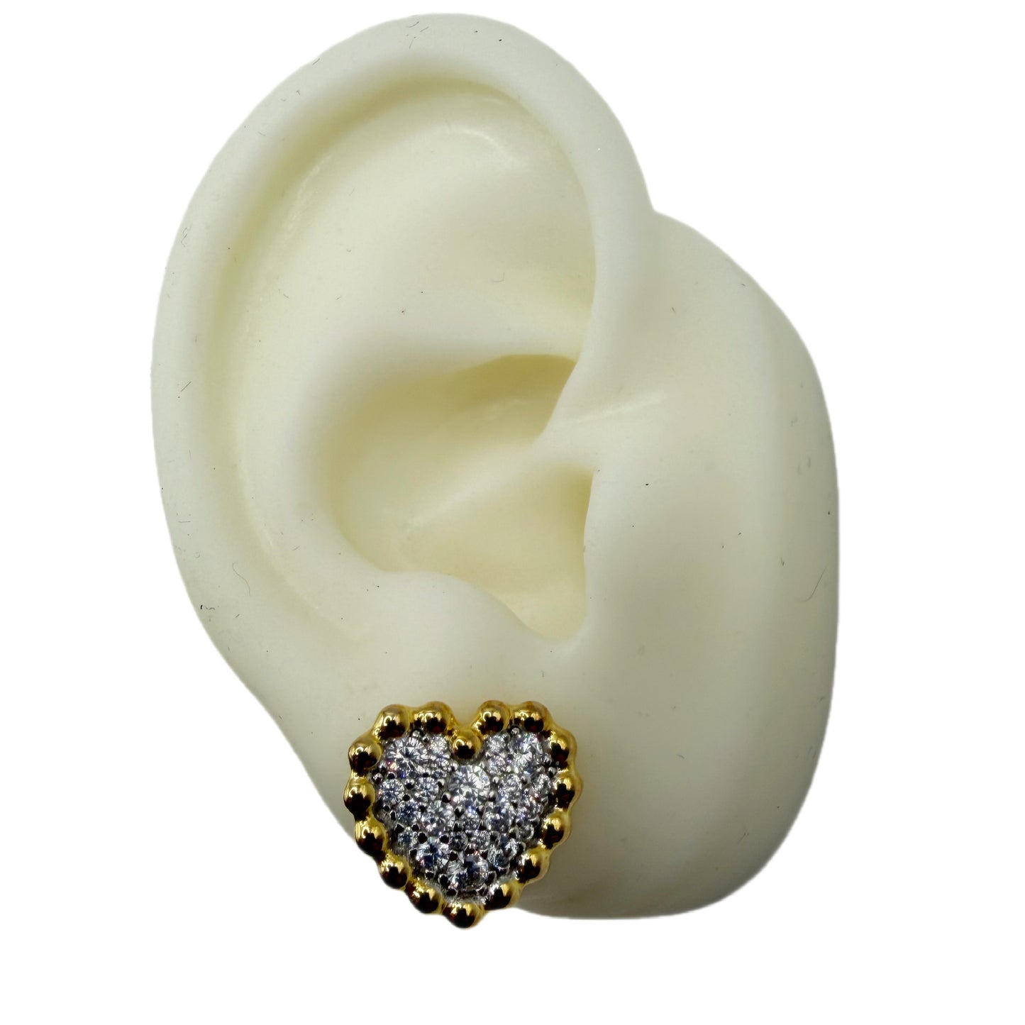 Aretes Corazón Plata Esterlina 925 Enchape oro 18kts