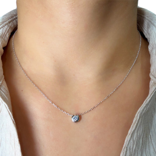 Cadena Punto de Luz Circón Plata Esterlina 925 Rodinada