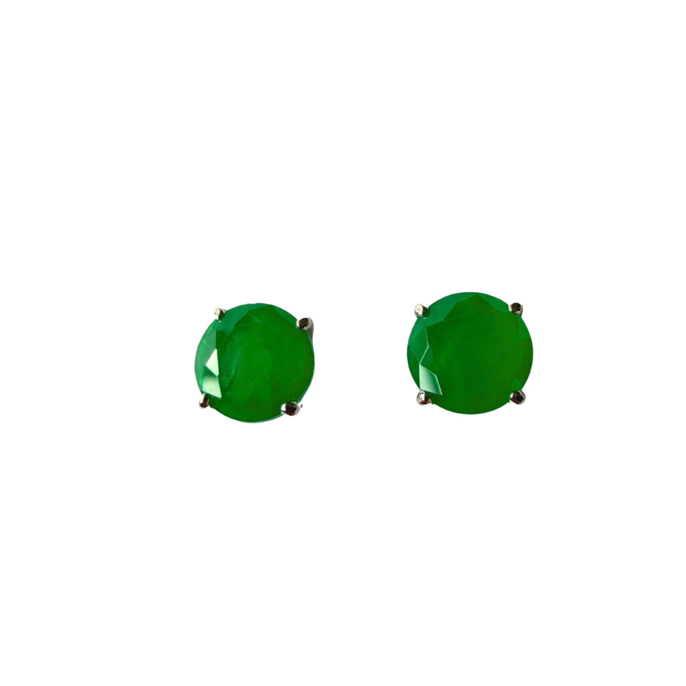 Lab-grown emerald earrings Sterling 925 silver