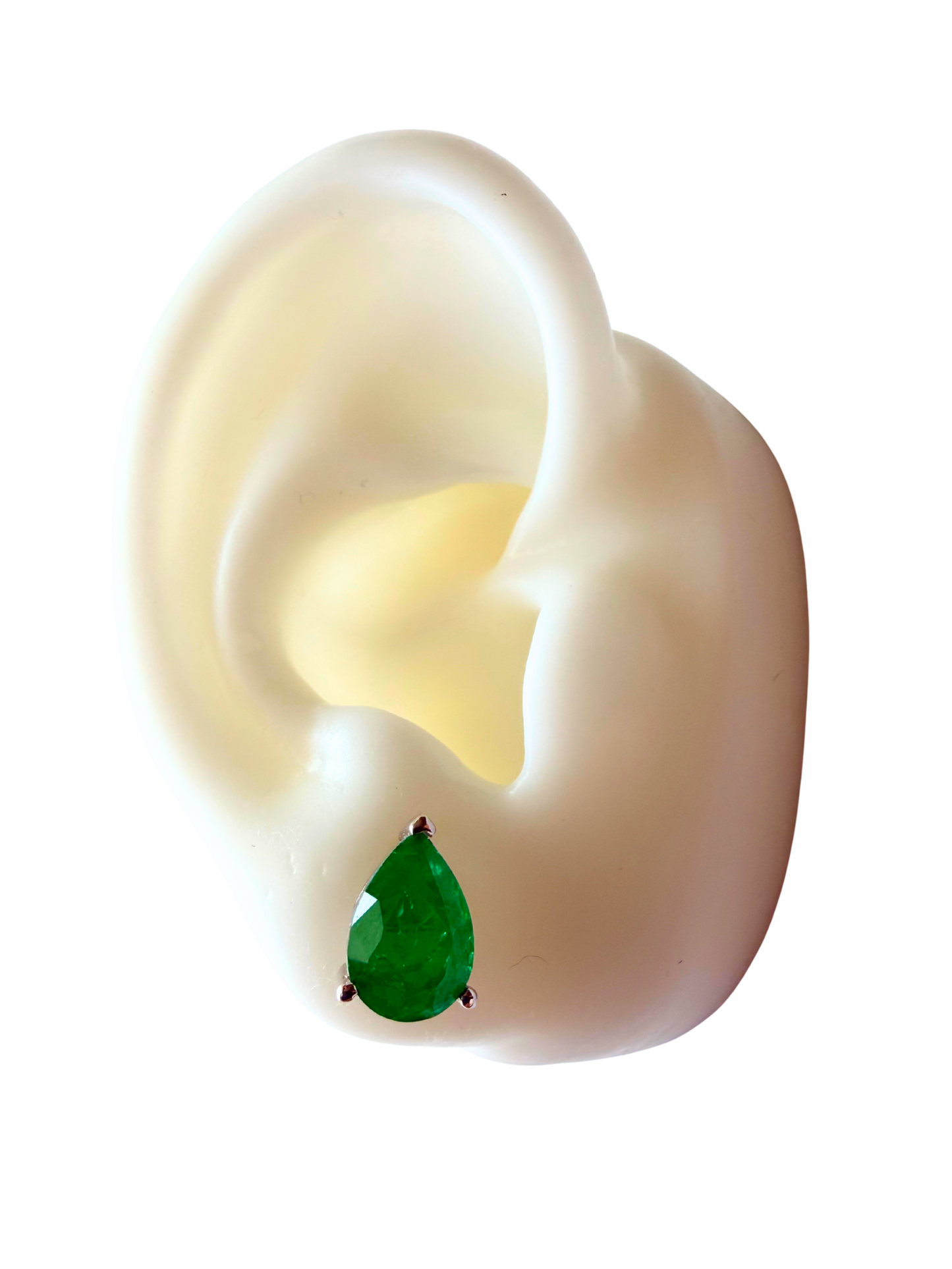 Aretes esmeralda de laboratorio gota Plata italiana 925