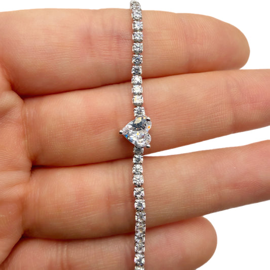 Pulsera tipo Tennis en plata esterlina 925 rodinada