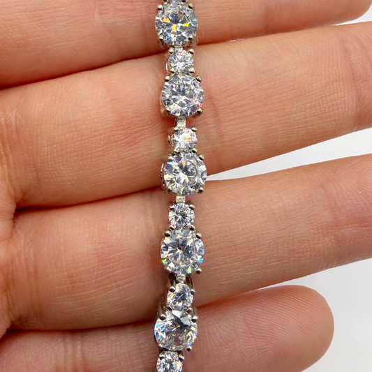 Pulsera tipo Tennis en plata esterlina 925 rodinada