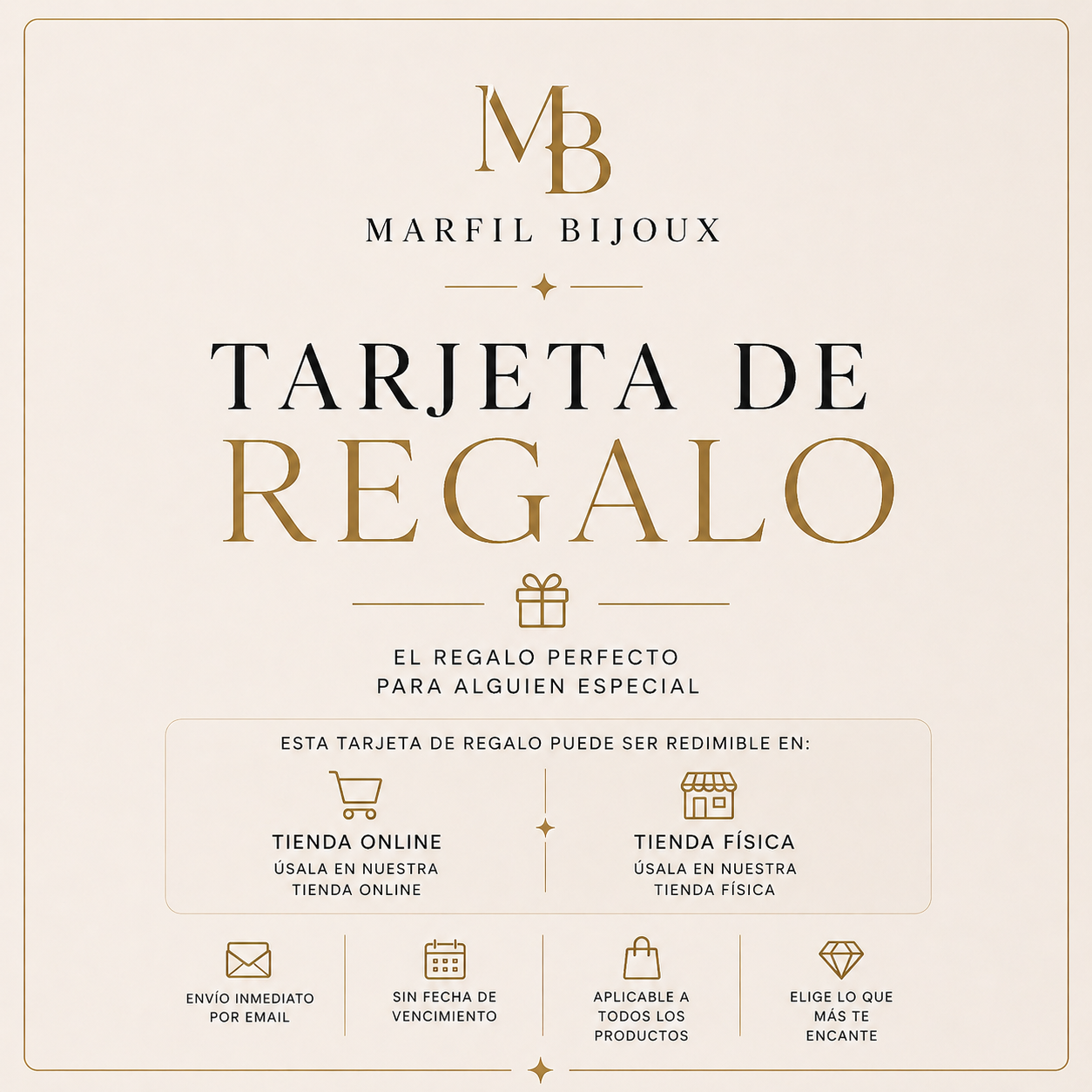 Tarjeta de Regalo Marfil Bijoux
